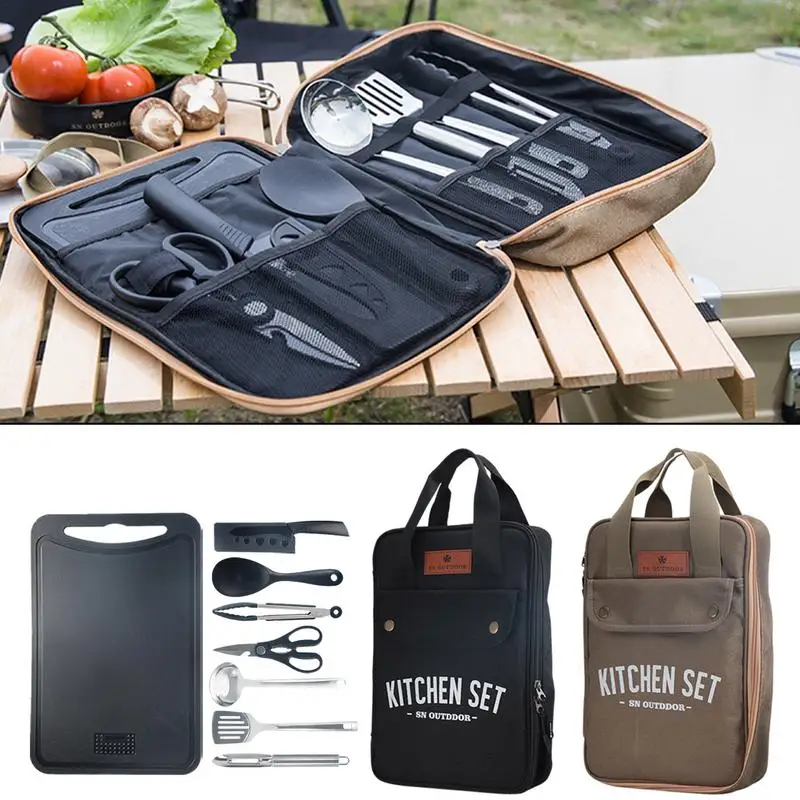 8pcs Set Peralatan Masak Campi - Outdoor Camping Dining Set ulasan dan harga