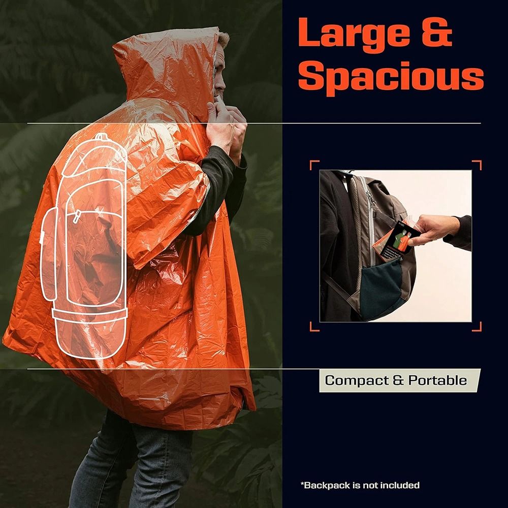 1Pcs Jas Hujan Darurat untuk H - Camping Rain Poncho ulasan dan harga